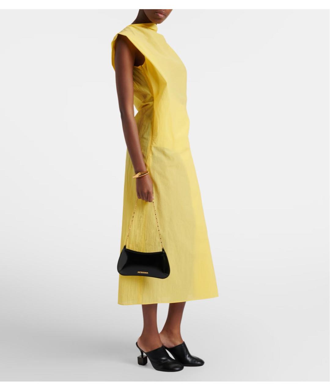 JACQUEMUS Черная сумка через плечо из лакированной кожи, фото 6