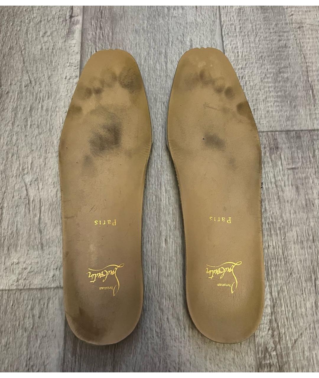 CHRISTIAN LOUBOUTIN Синие кожаные высокие кроссовки / кеды, фото 8