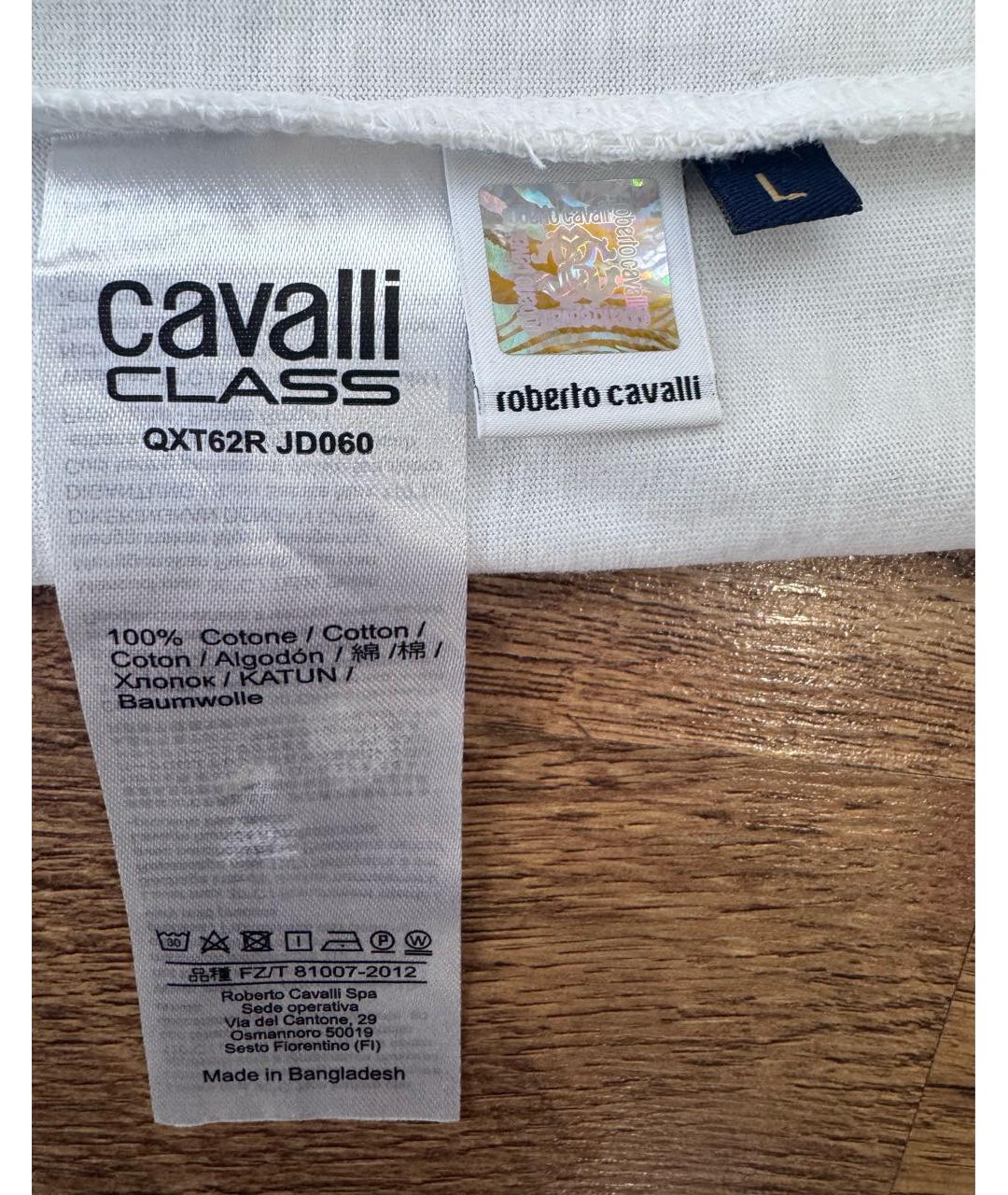CAVALLI CLASS Белая хлопковая футболка, фото 6