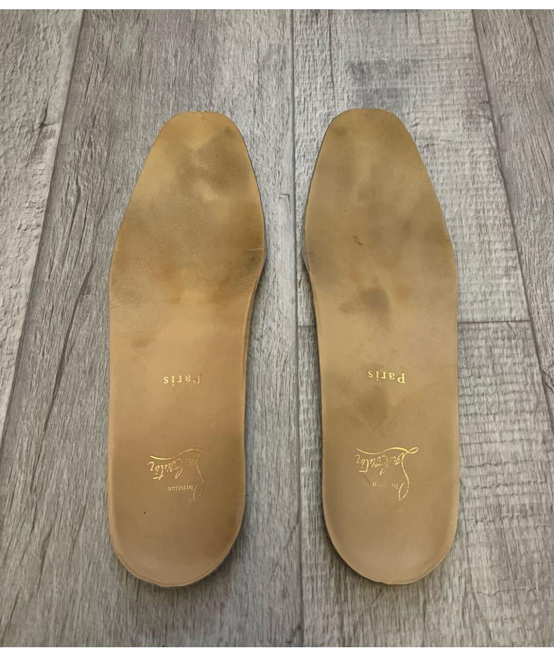 CHRISTIAN LOUBOUTIN Антрацитовые замшевые высокие кроссовки / кеды, фото 8