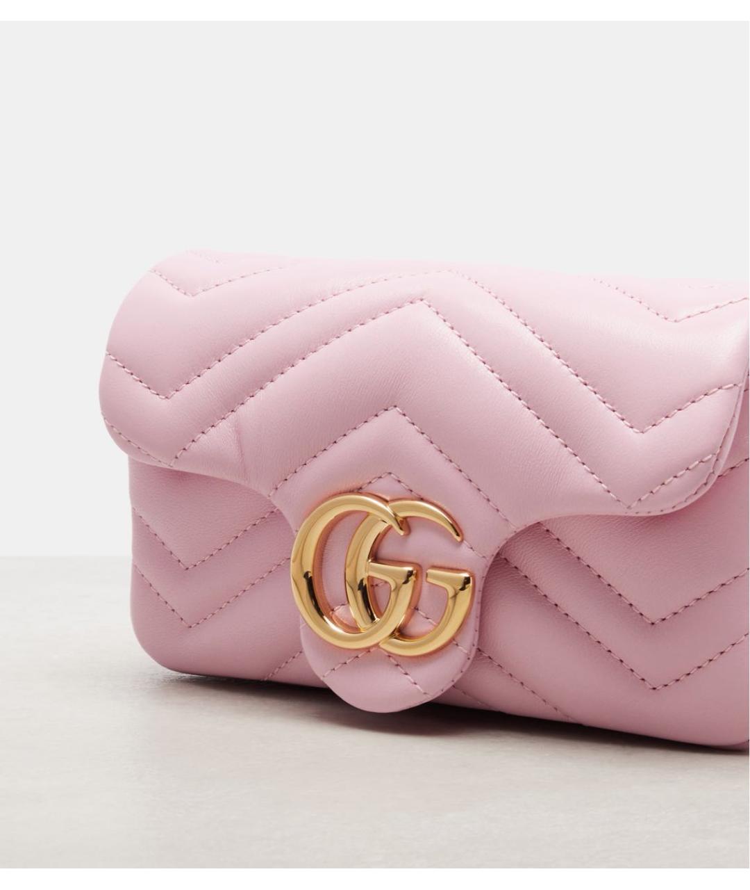 GUCCI Розовая кожаная сумка через плечо, фото 2