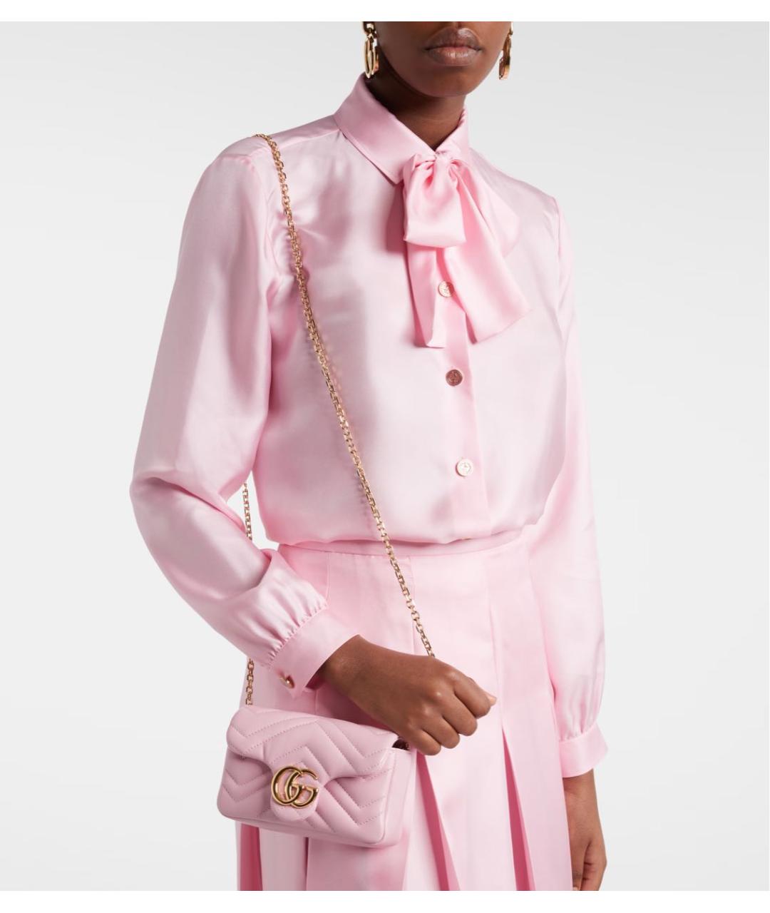 GUCCI Розовая кожаная сумка через плечо, фото 6