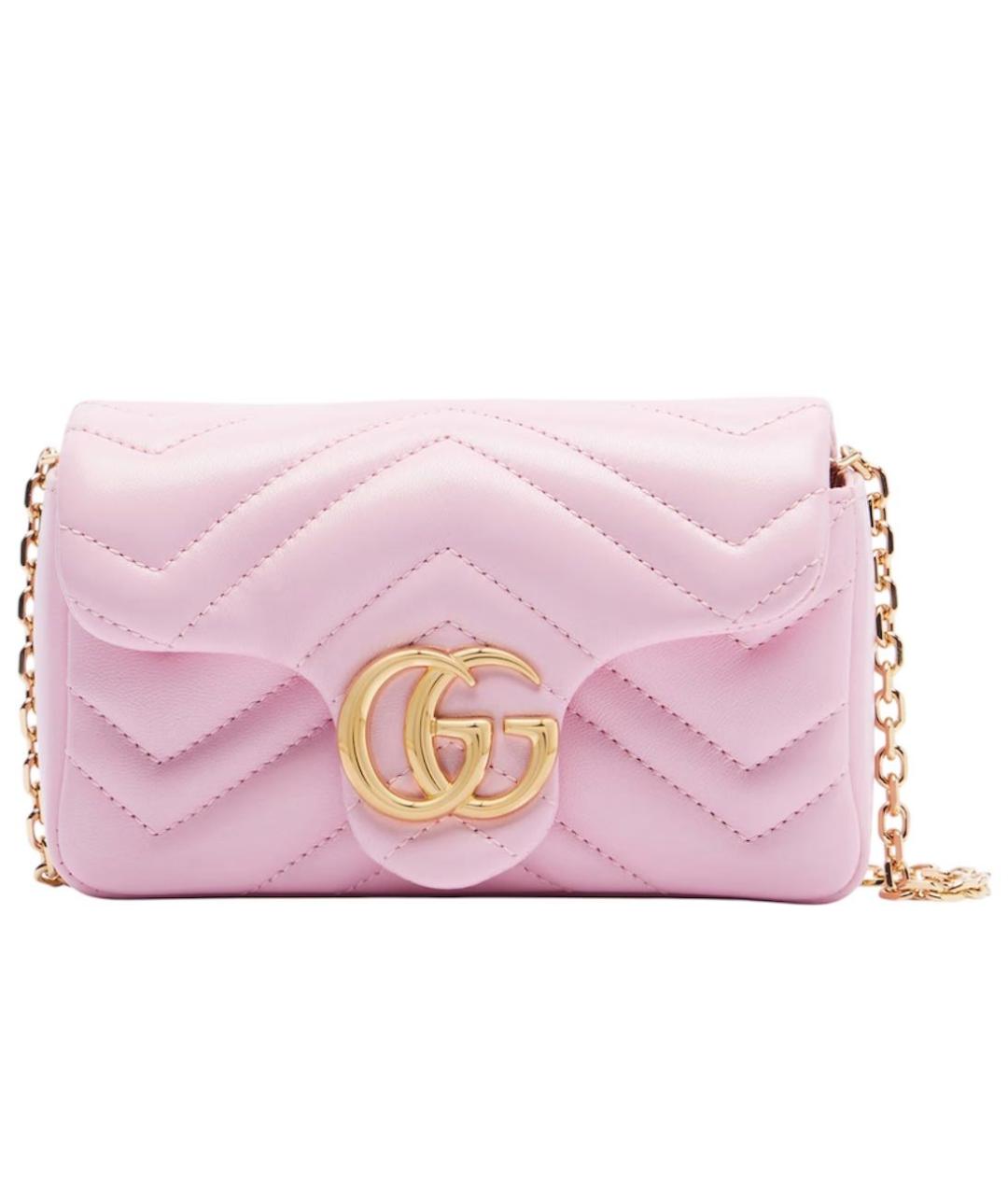 GUCCI Розовая кожаная сумка через плечо, фото 1