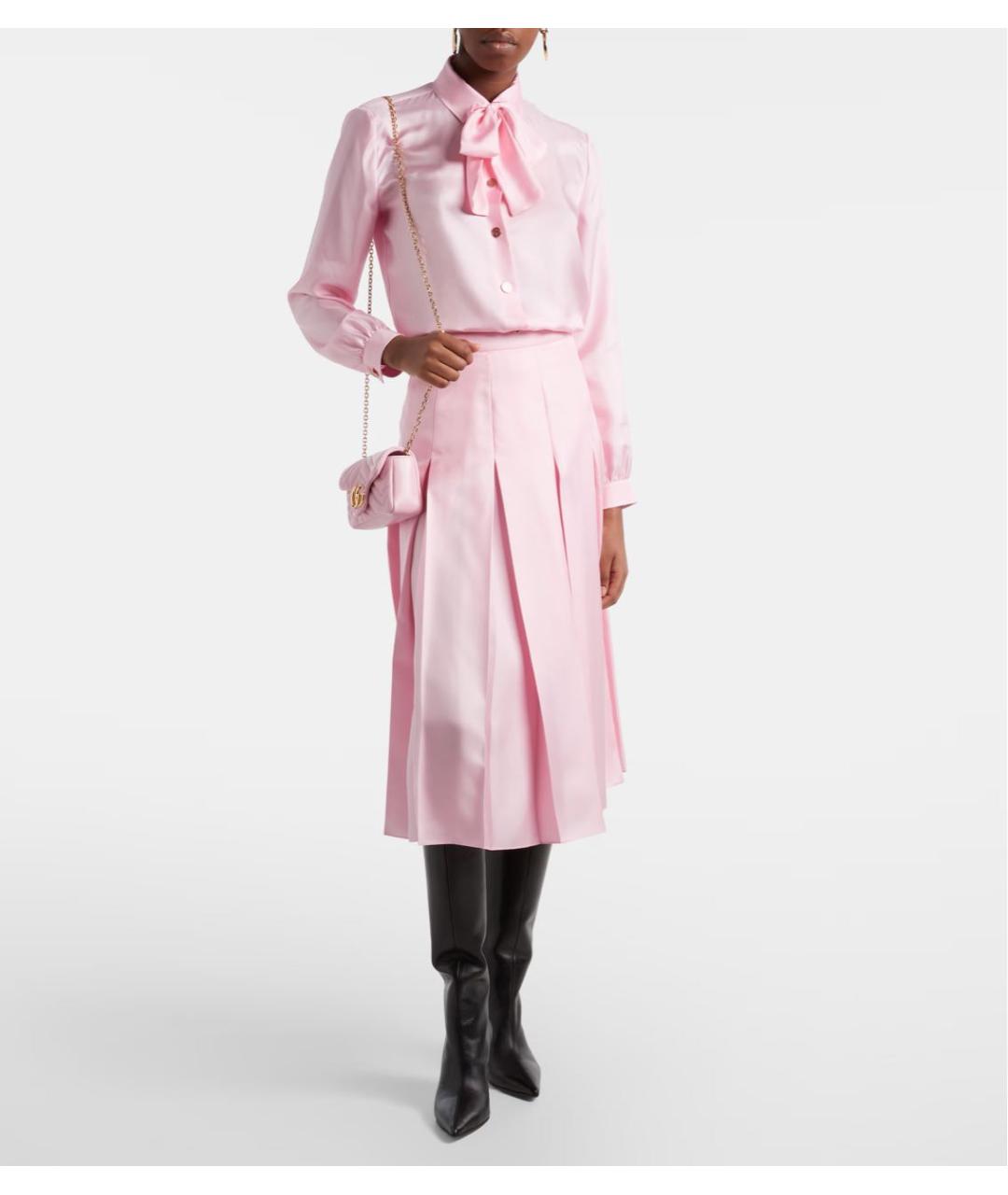 GUCCI Розовая кожаная сумка через плечо, фото 7