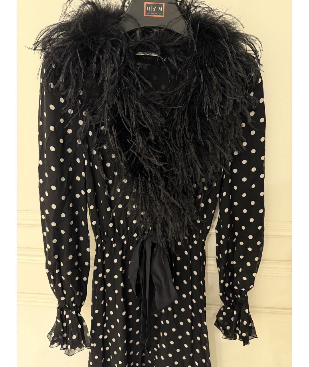 ALESSANDRA RICH Черное шелковое вечернее платье, фото 5