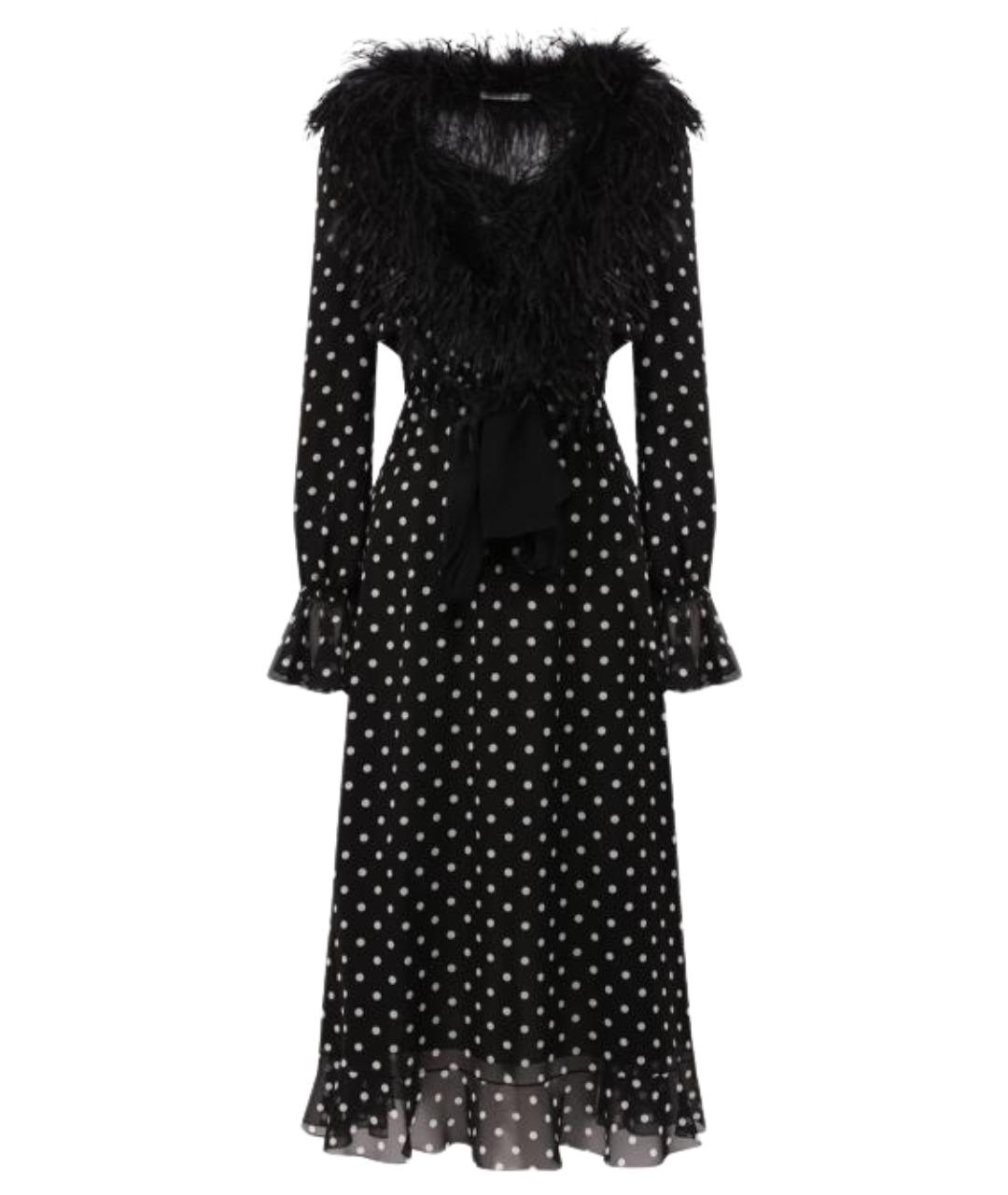 ALESSANDRA RICH Черное шелковое вечернее платье, фото 1