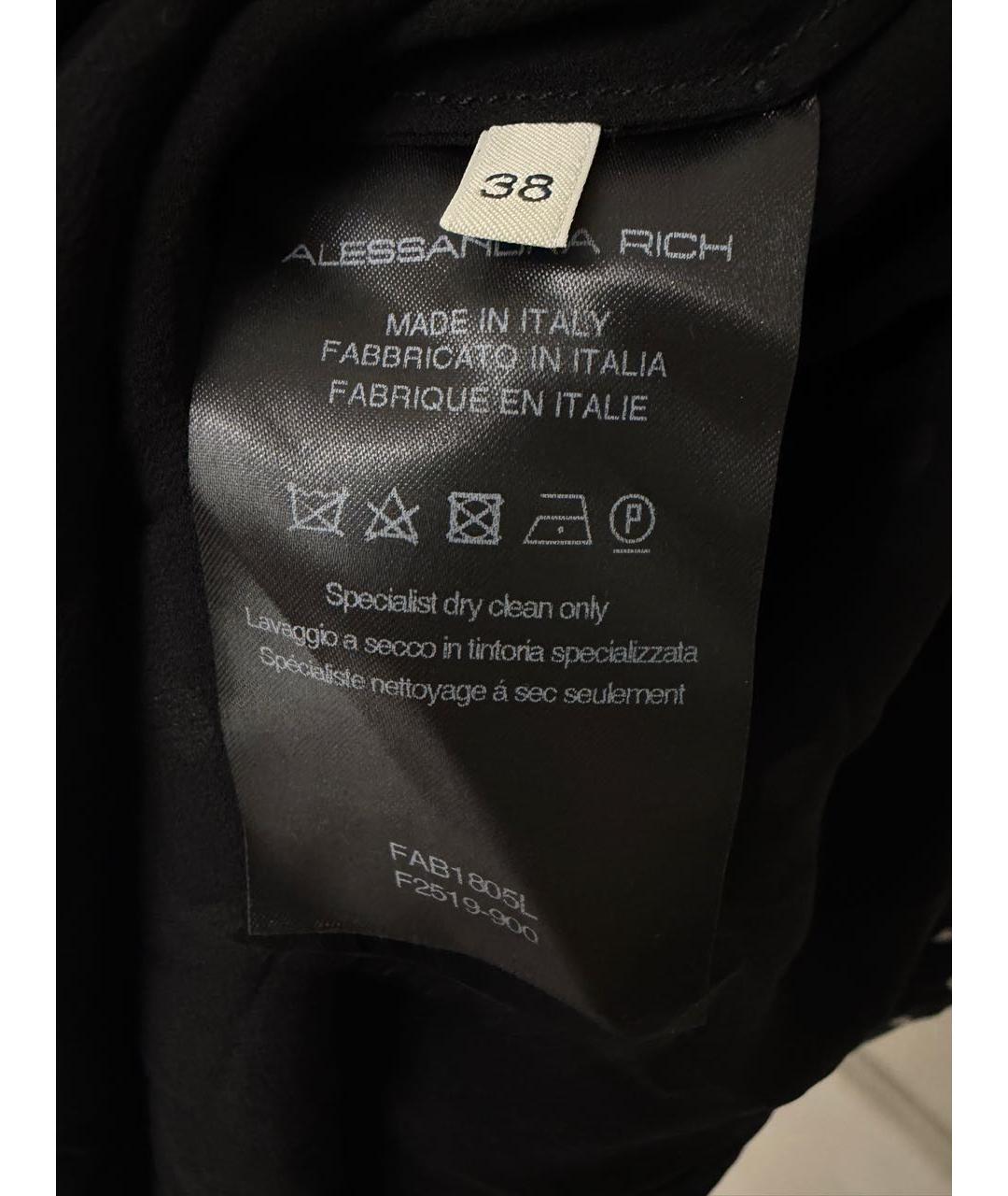 ALESSANDRA RICH Черное шелковое вечернее платье, фото 8