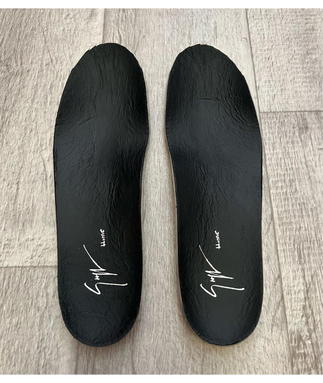 GIUSEPPE ZANOTTI DESIGN Темно-синие кожаные высокие кроссовки / кеды, фото 8