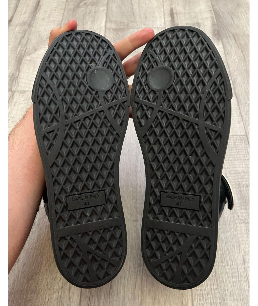 GIUSEPPE ZANOTTI DESIGN Темно-синие кожаные высокие кроссовки / кеды, фото 7