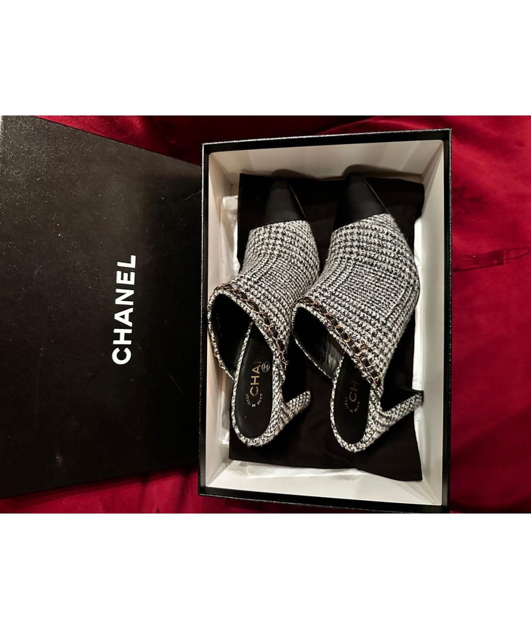 CHANEL Черные текстильные мюли, фото 4