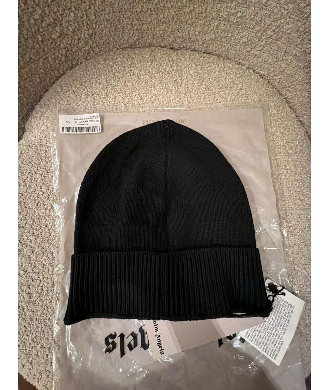 PALM ANGELS Черная хлопковая шапка, фото 2