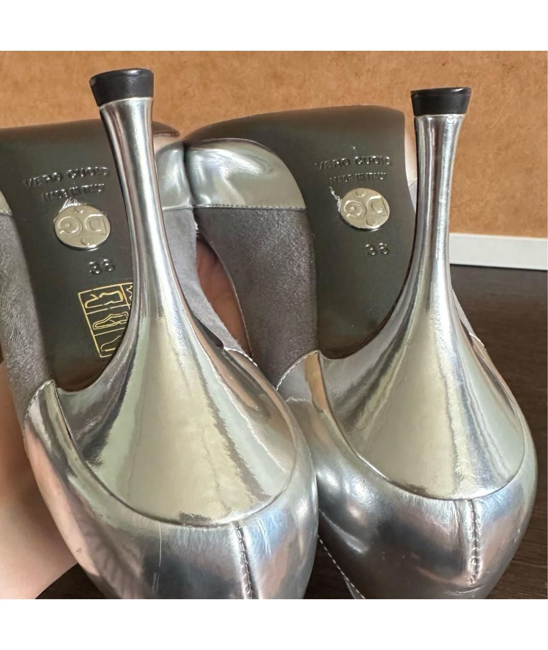 DOLCE&GABBANA Серебряные кожаные туфли, фото 5