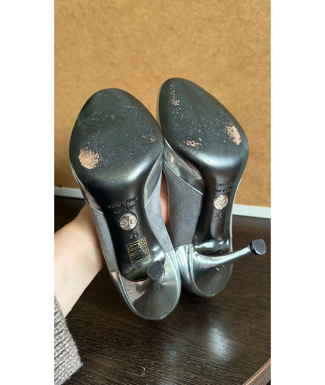 DOLCE&GABBANA Серебряные кожаные туфли, фото 6