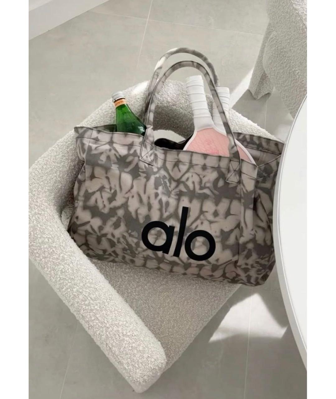 ALO YOGA Серая хлопковая сумка тоут, фото 2