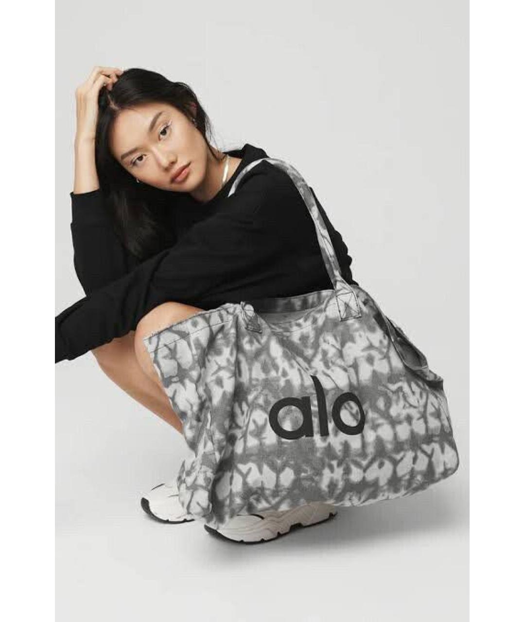 ALO YOGA Серая хлопковая сумка тоут, фото 3