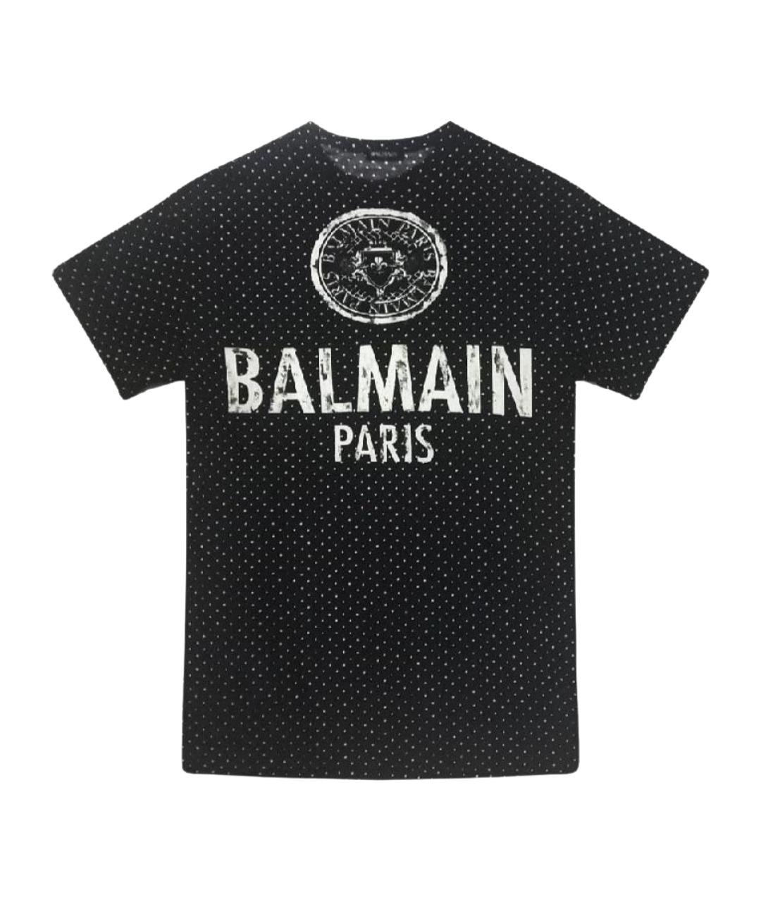 BALMAIN Темно-синяя хлопковая футболка, фото 1