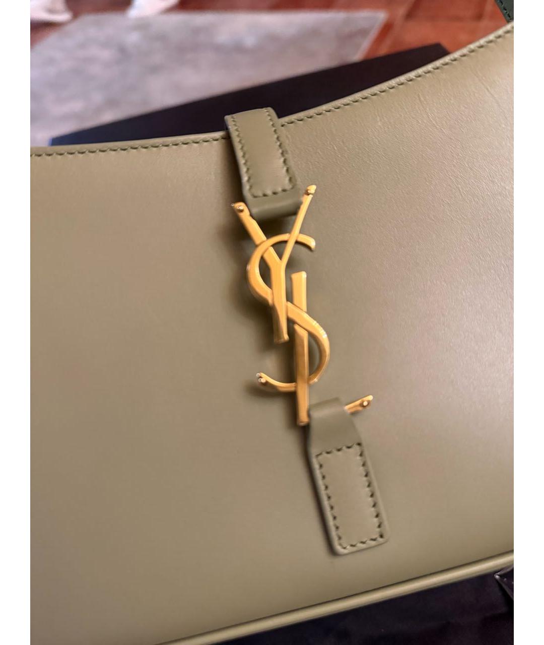 SAINT LAURENT Зеленая кожаная сумка через плечо, фото 3