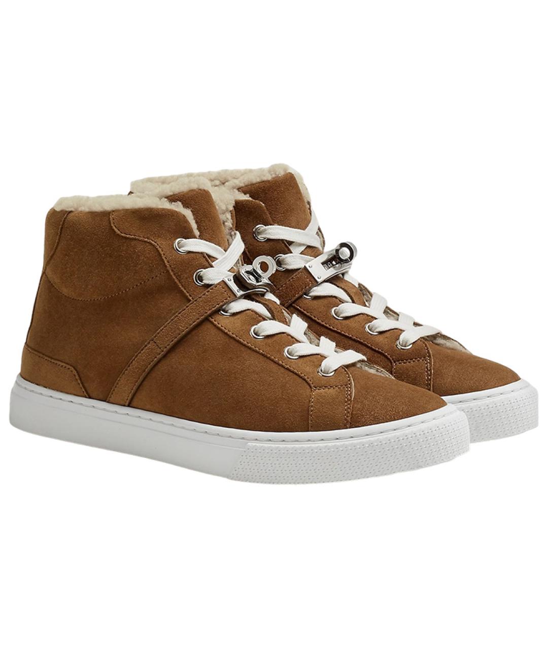 HERMES Кожаные кроссовки, фото 4