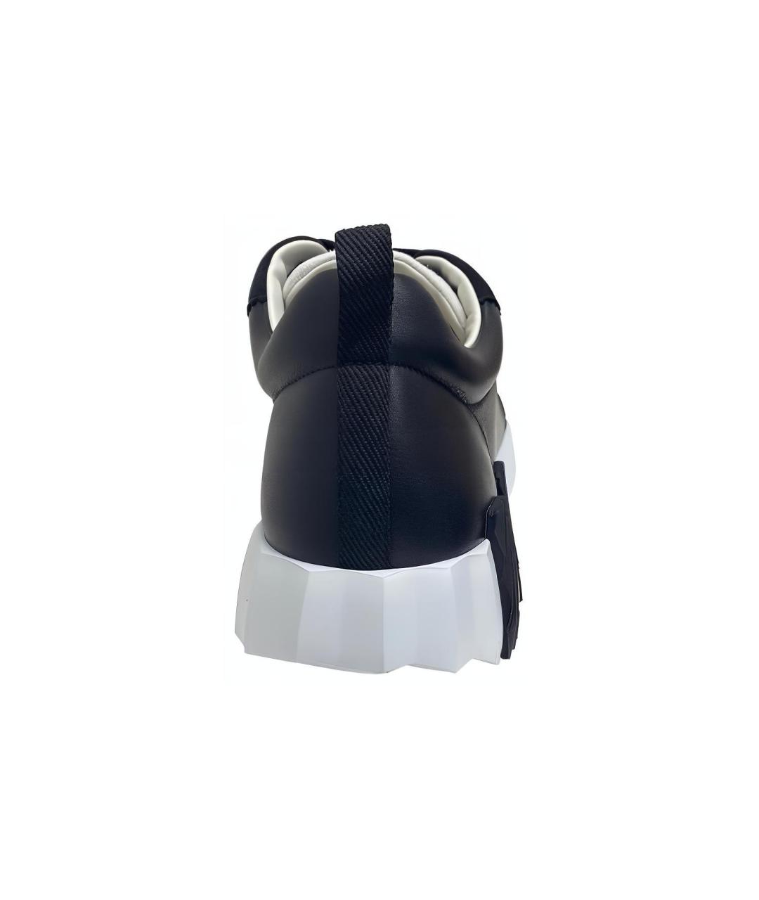 HERMES Черные кожаные низкие кроссовки / кеды, фото 4