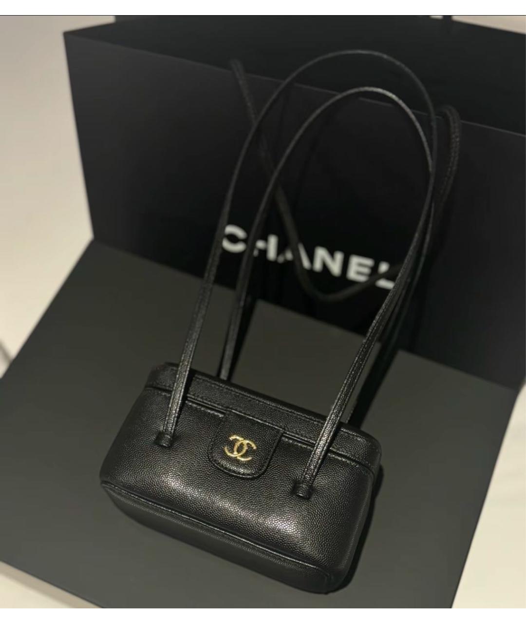 CHANEL Черная кожаная сумка через плечо, фото 4