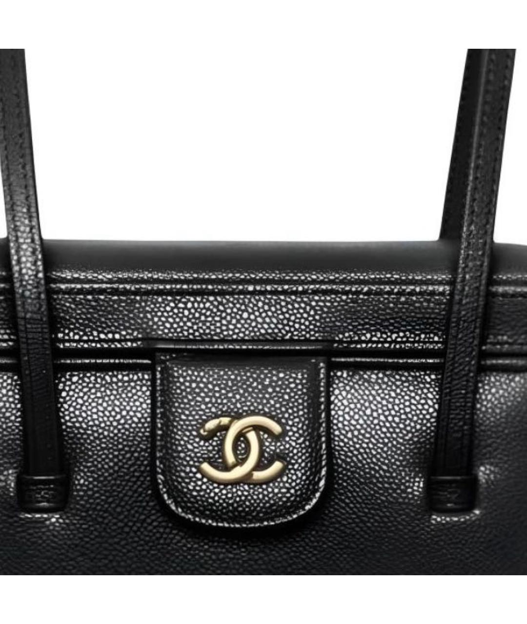 CHANEL Черная кожаная сумка через плечо, фото 3