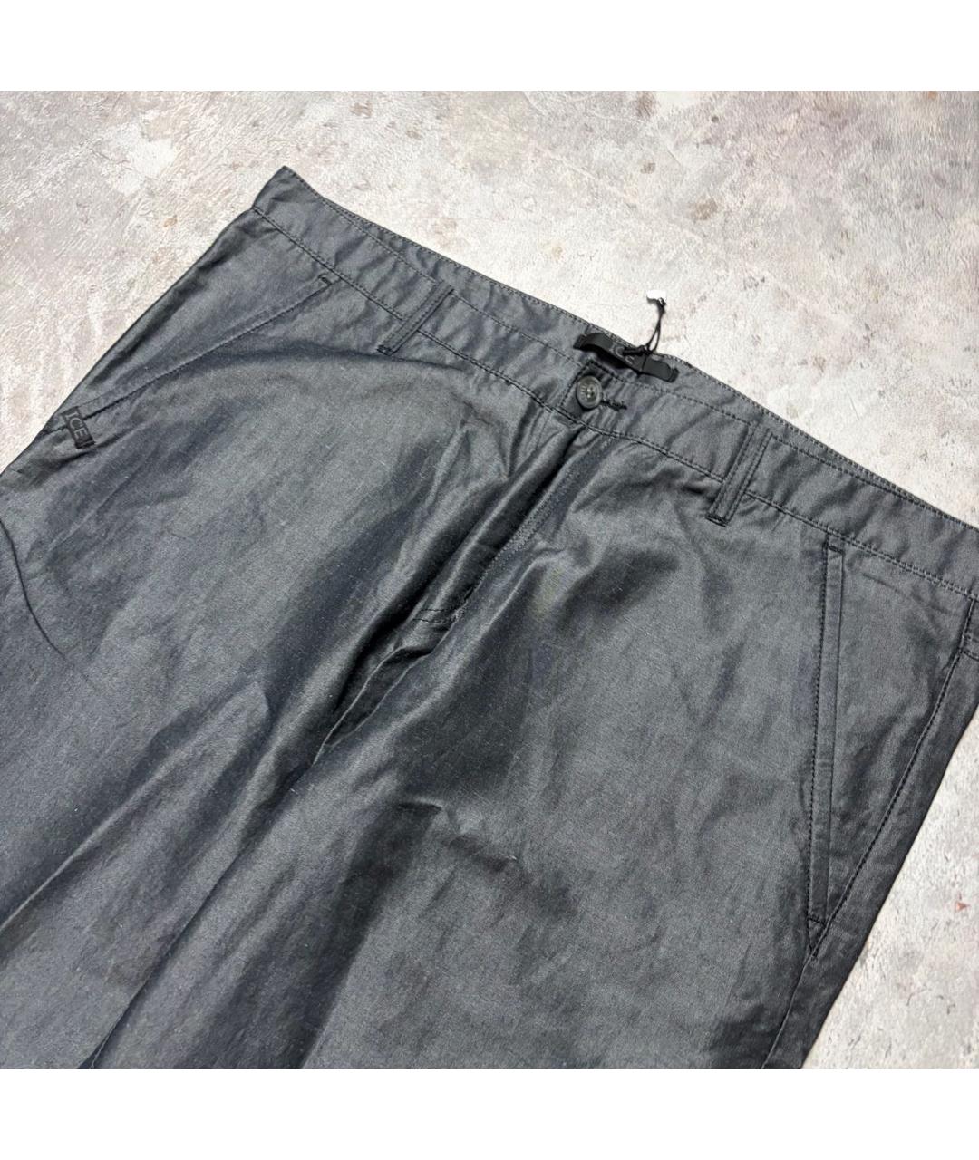 ICEBERG Антрацитовые хлопковые классические брюки, фото 4