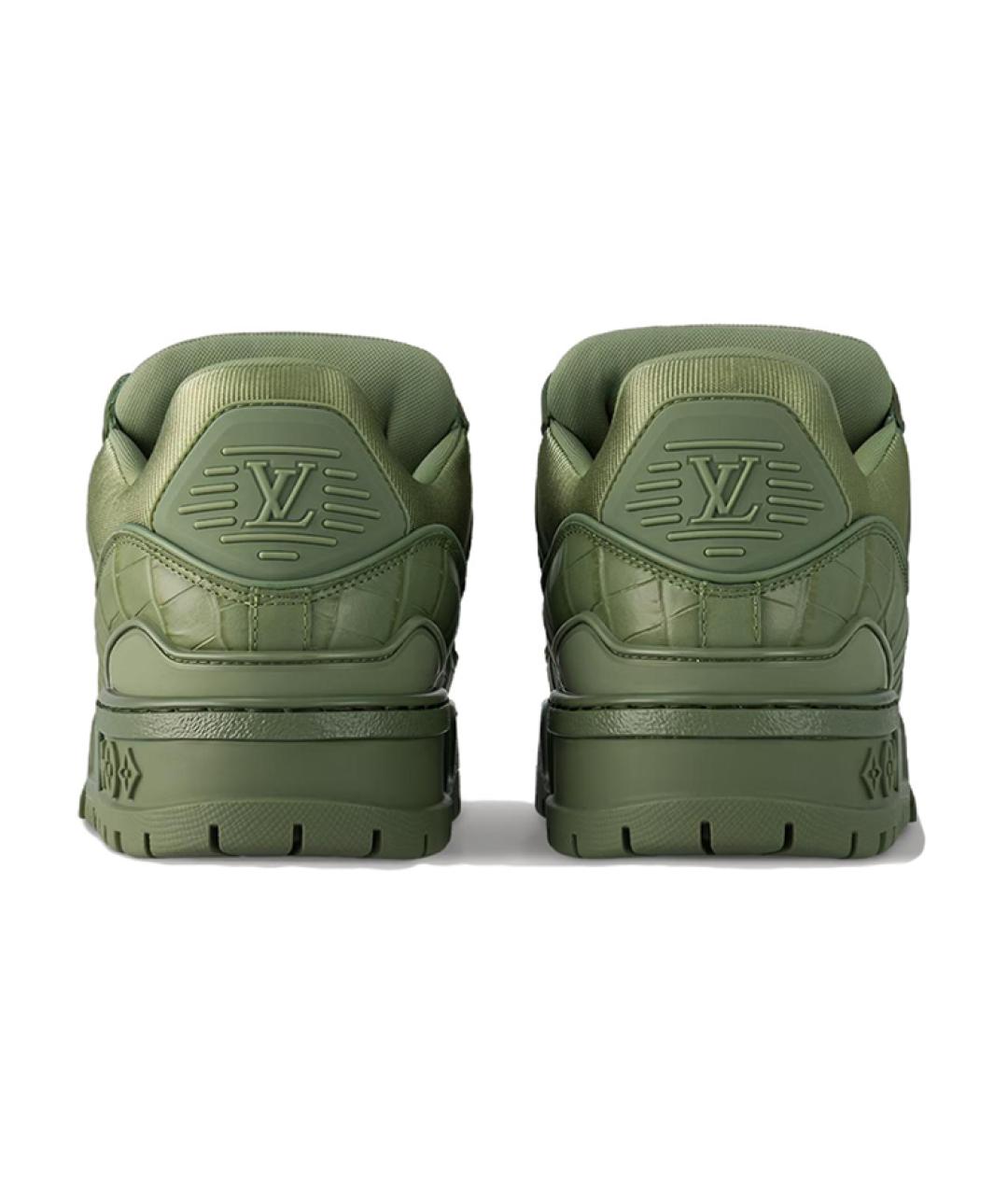LOUIS VUITTON Зеленые кожаные кроссовки, фото 4