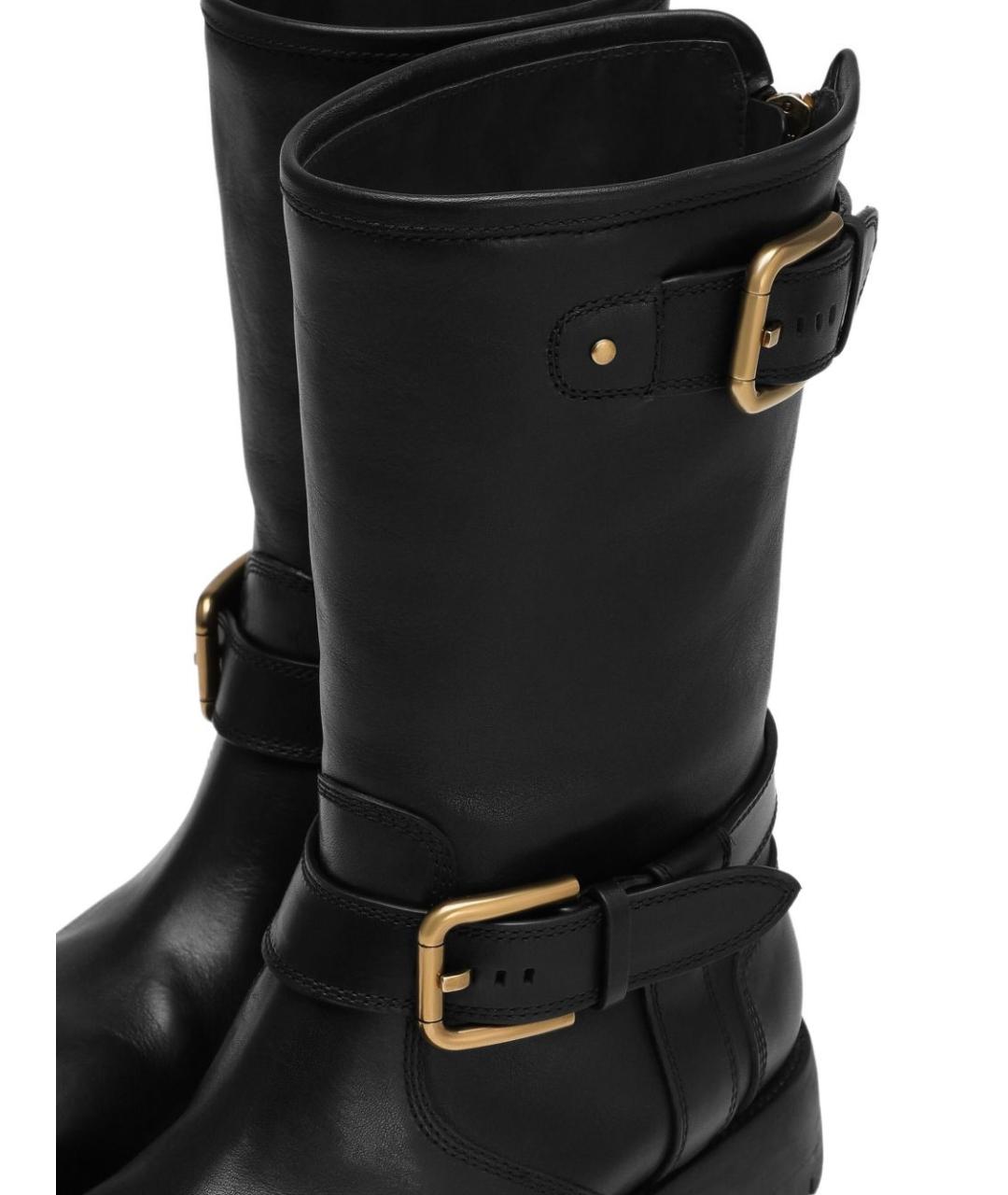DOLCE&GABBANA Черные кожаные ботинки, фото 4