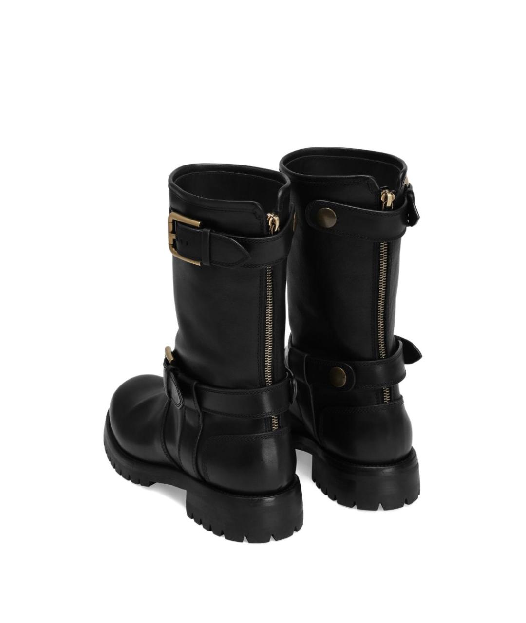 DOLCE&GABBANA Черные кожаные ботинки, фото 3