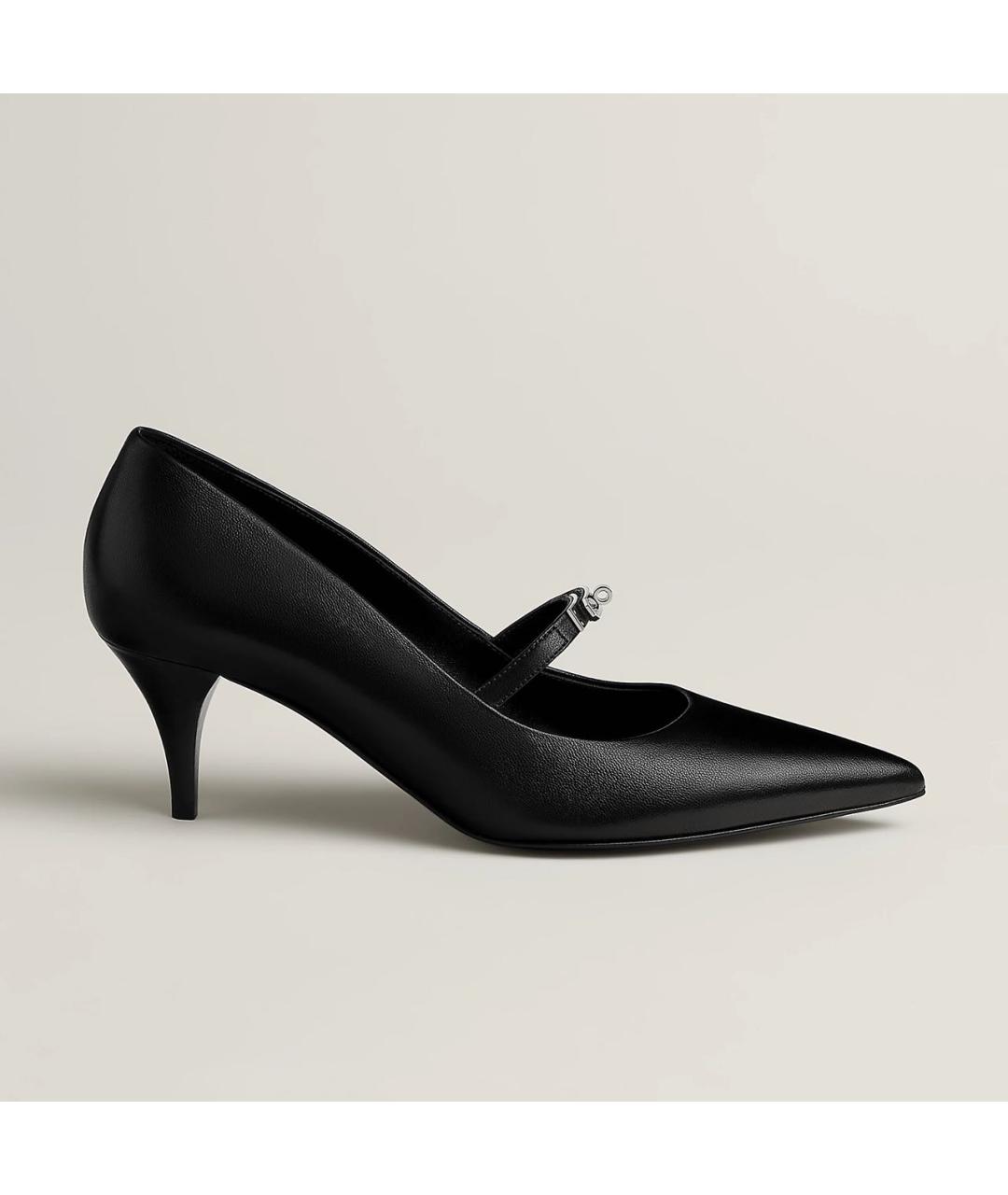 HERMES Черные кожаные туфли, фото 5