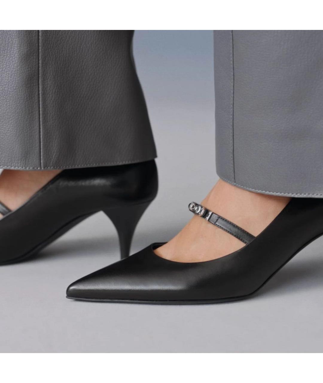 HERMES Черные кожаные туфли, фото 3