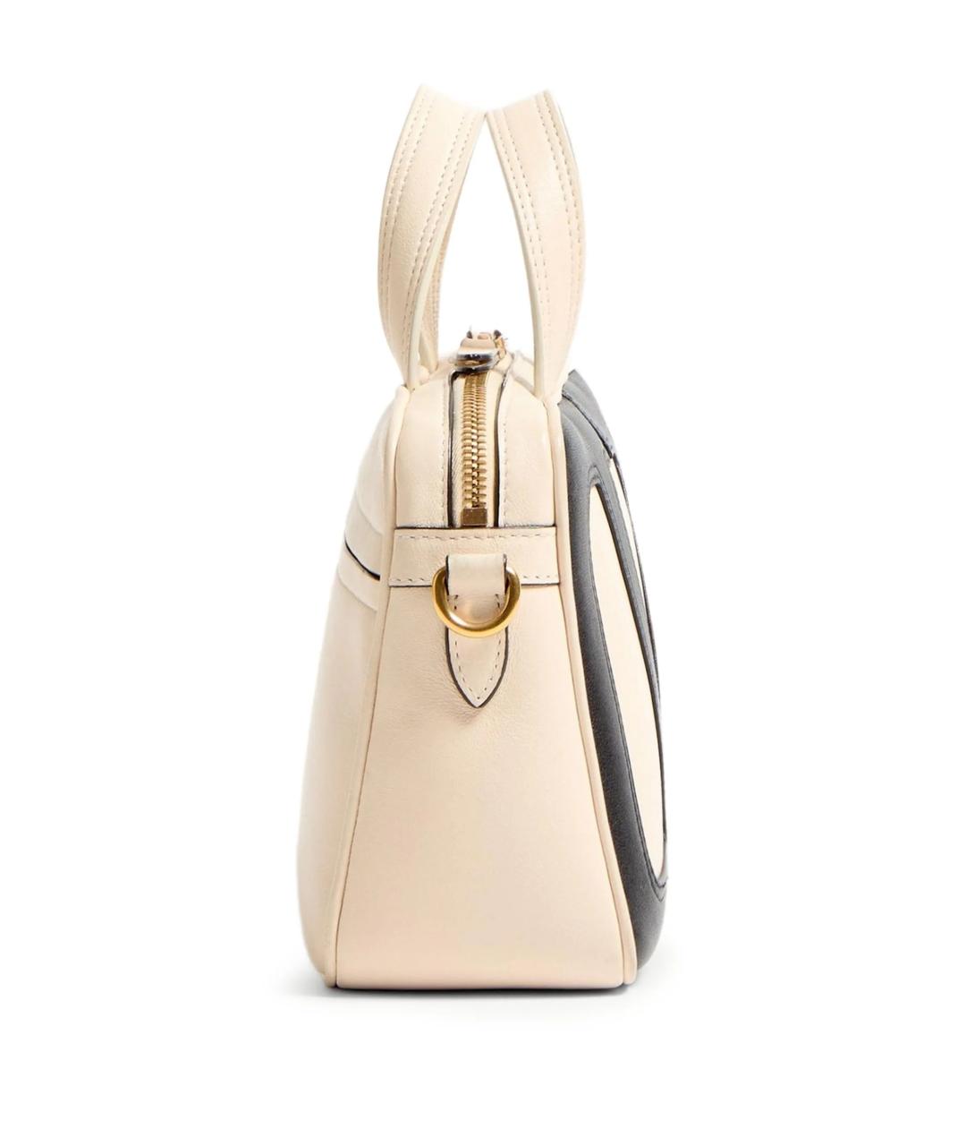 VALENTINO Бежевая кожаная сумка тоут, фото 4