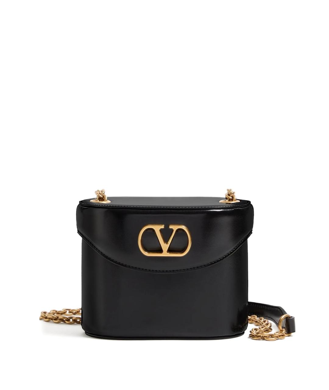 VALENTINO Черная кожаная сумка через плечо, фото 1