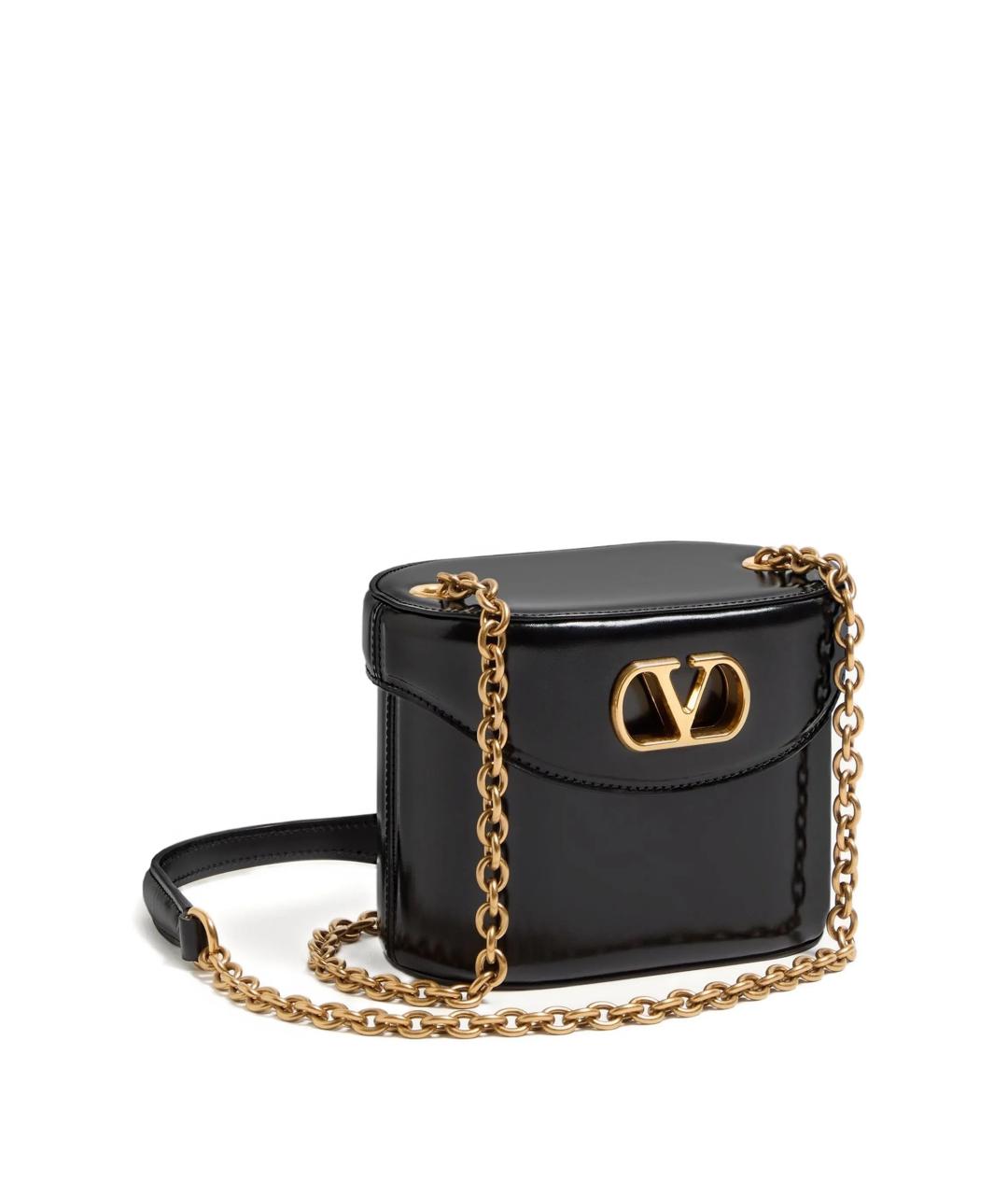 VALENTINO Черная кожаная сумка через плечо, фото 2