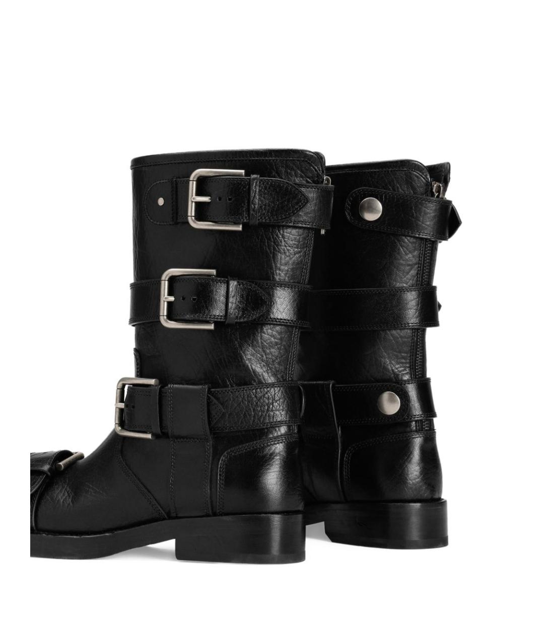 DOLCE&GABBANA Черные кожаные ботинки, фото 4