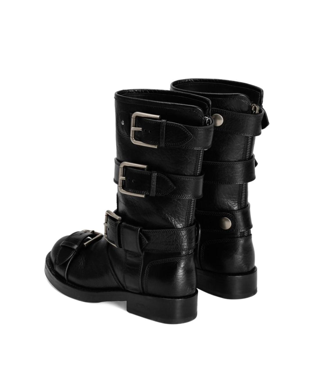 DOLCE&GABBANA Черные кожаные ботинки, фото 3