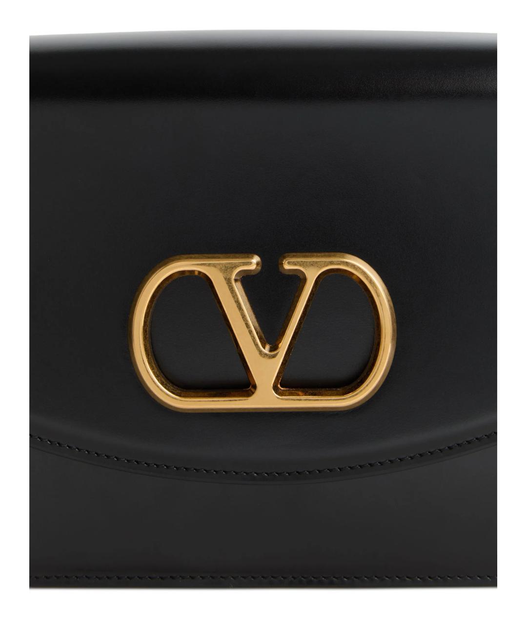 VALENTINO Черная кожаная сумка через плечо, фото 7