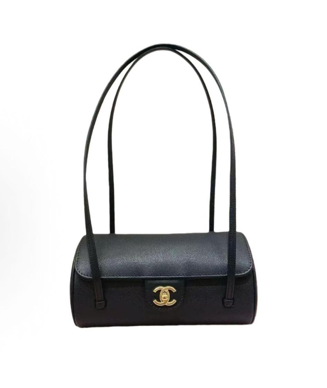 CHANEL Черная кожаная сумка через плечо, фото 8