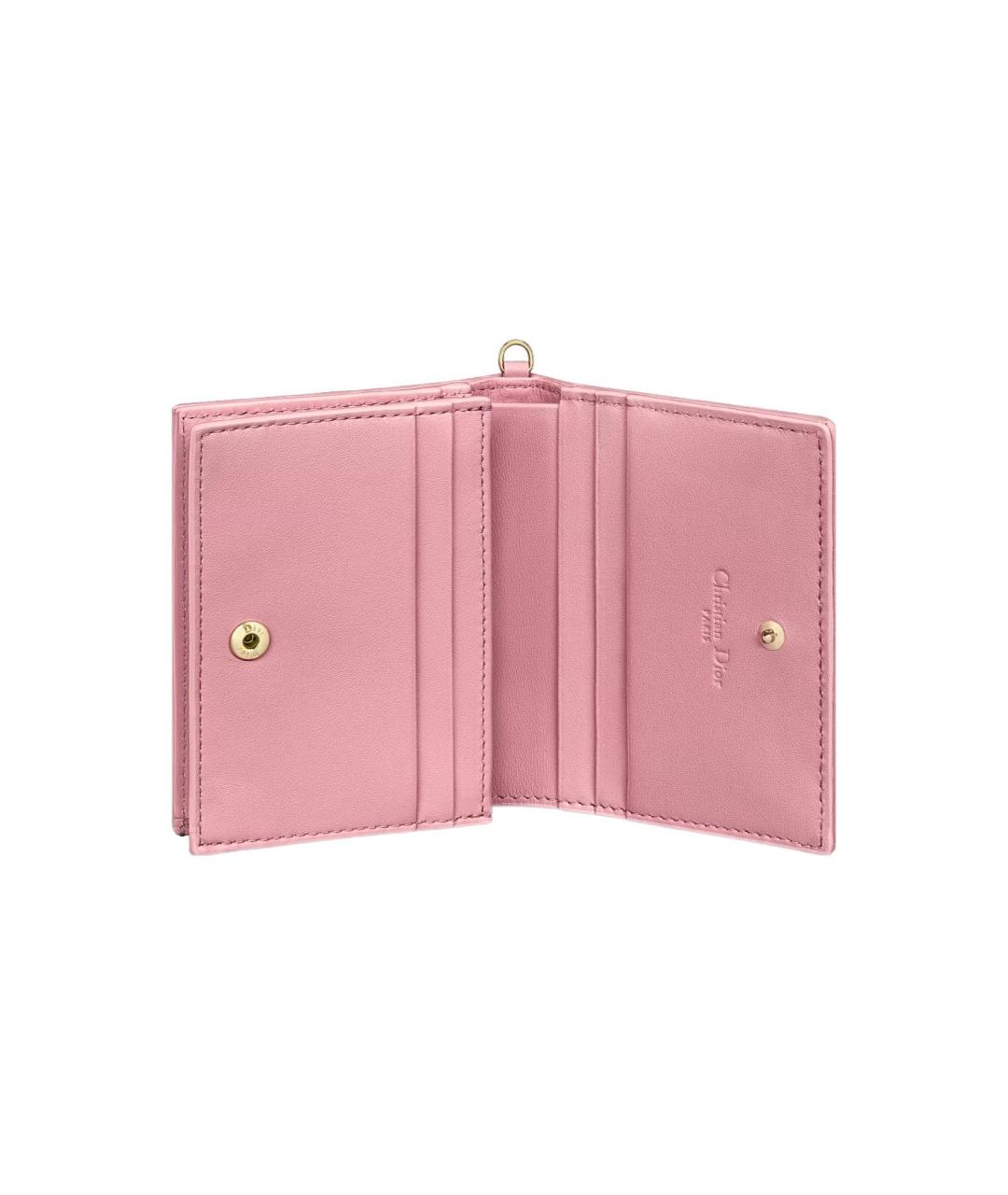 CHRISTIAN DIOR Розовый кожаный кошелек, фото 5
