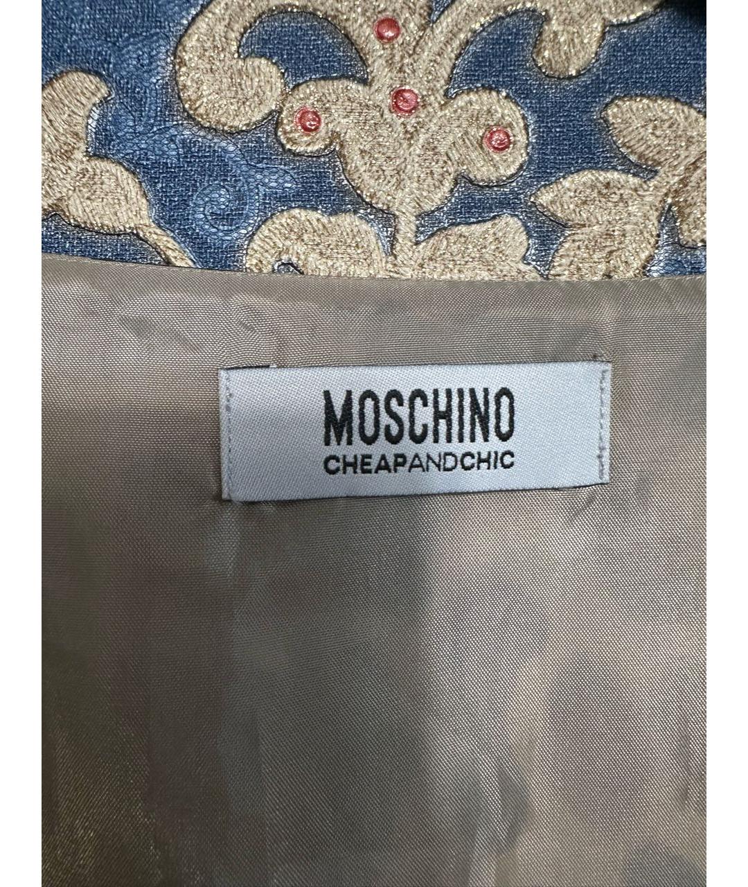 MOSCHINO Бежевое полиэстеровое повседневное платье, фото 4