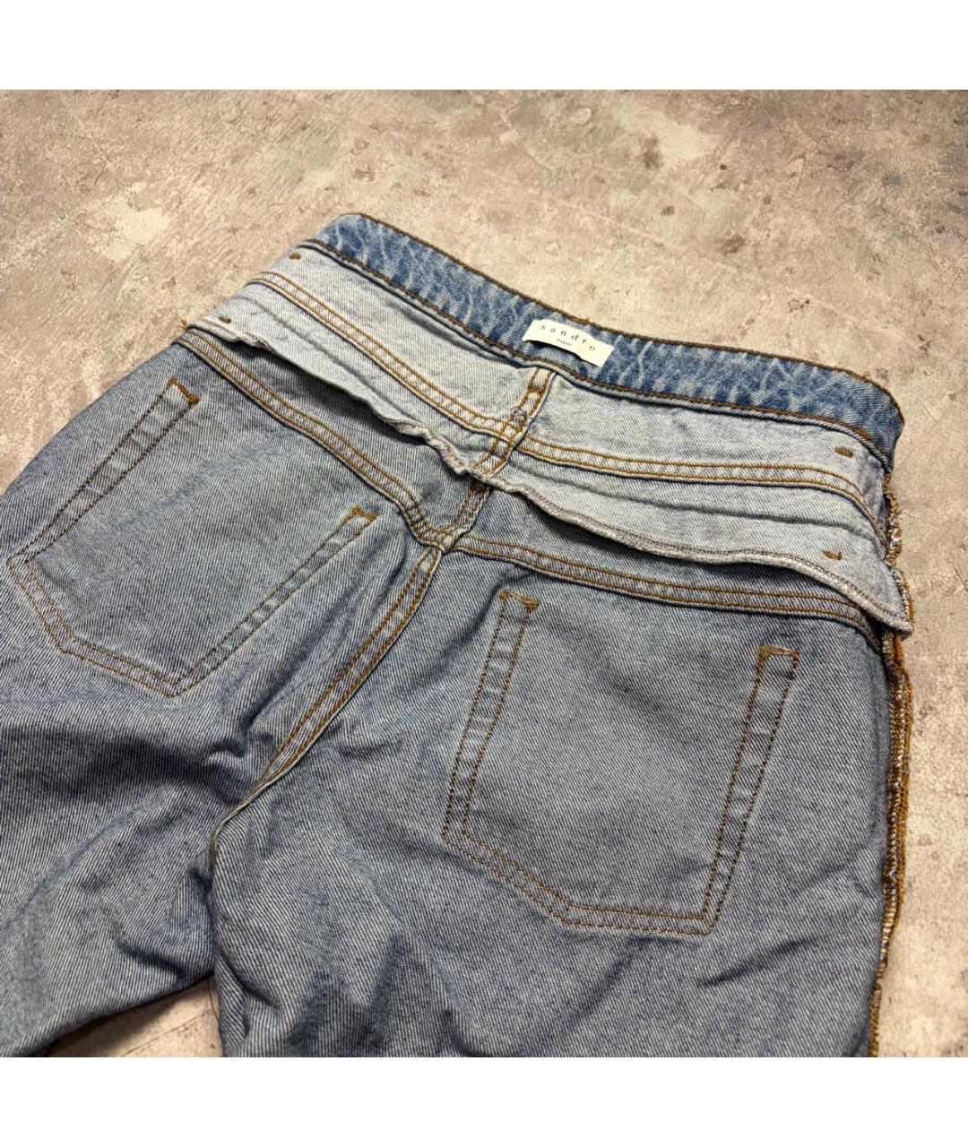 SANDRO Синие хлопковые джинсы слим, фото 3