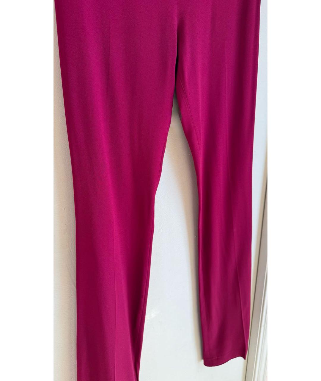 PHILOSOPHY Бордовые вискозные прямые брюки, фото 4