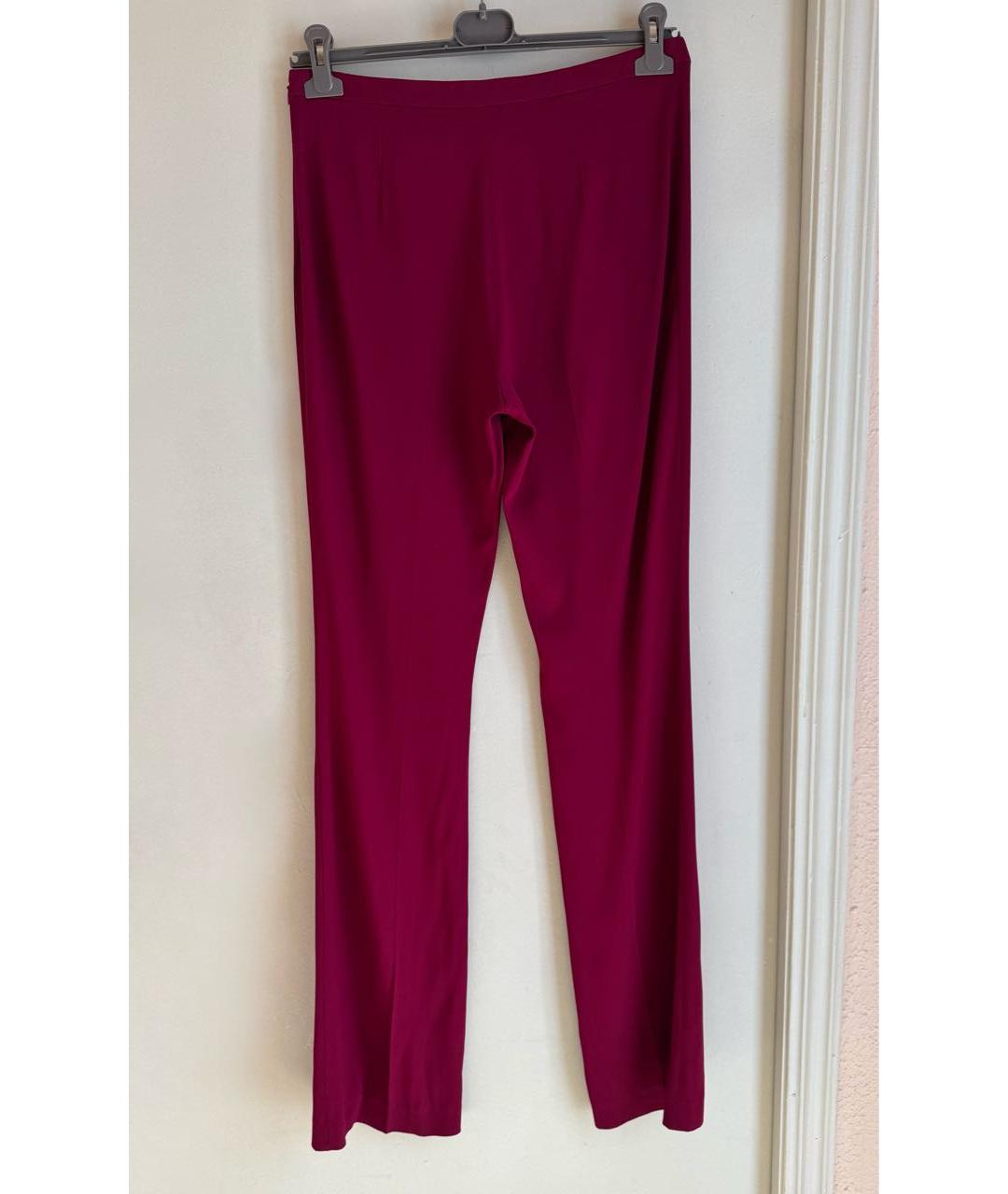 PHILOSOPHY Бордовые вискозные прямые брюки, фото 5