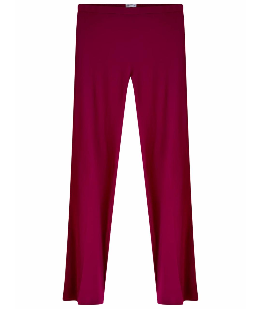 PHILOSOPHY Бордовые вискозные прямые брюки, фото 1