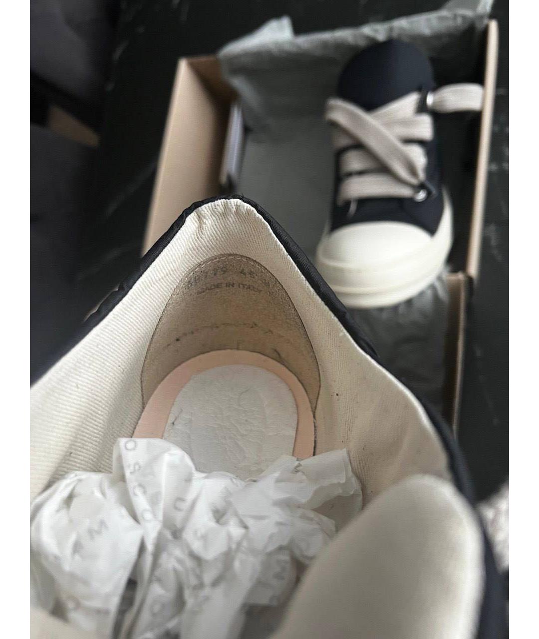 RICK OWENS DRKSHDW Черные текстильные низкие кроссовки / кеды, фото 6