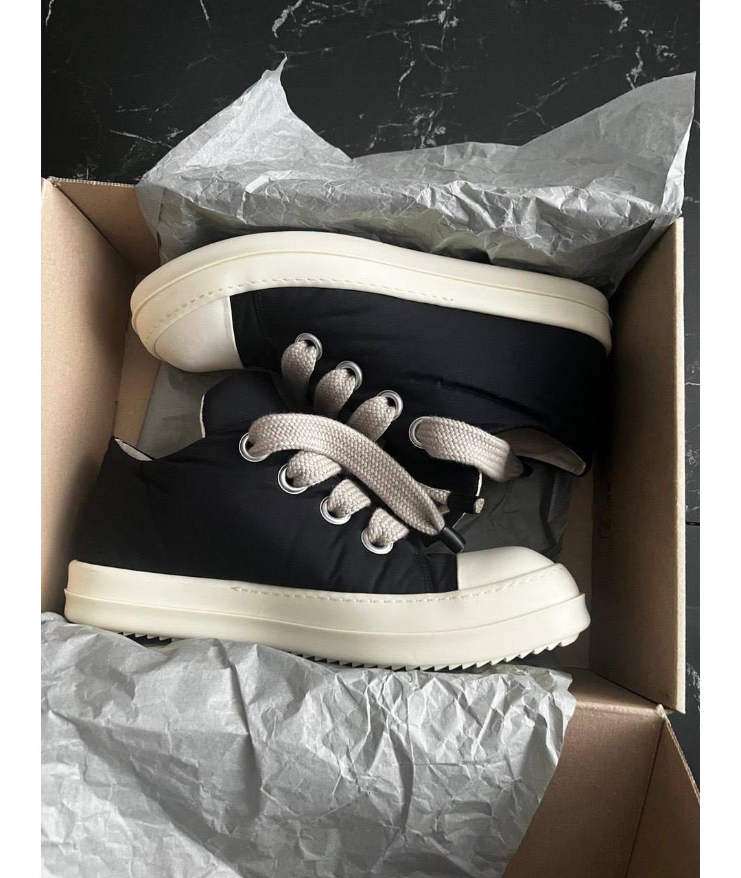 RICK OWENS DRKSHDW Черные текстильные низкие кроссовки / кеды, фото 9