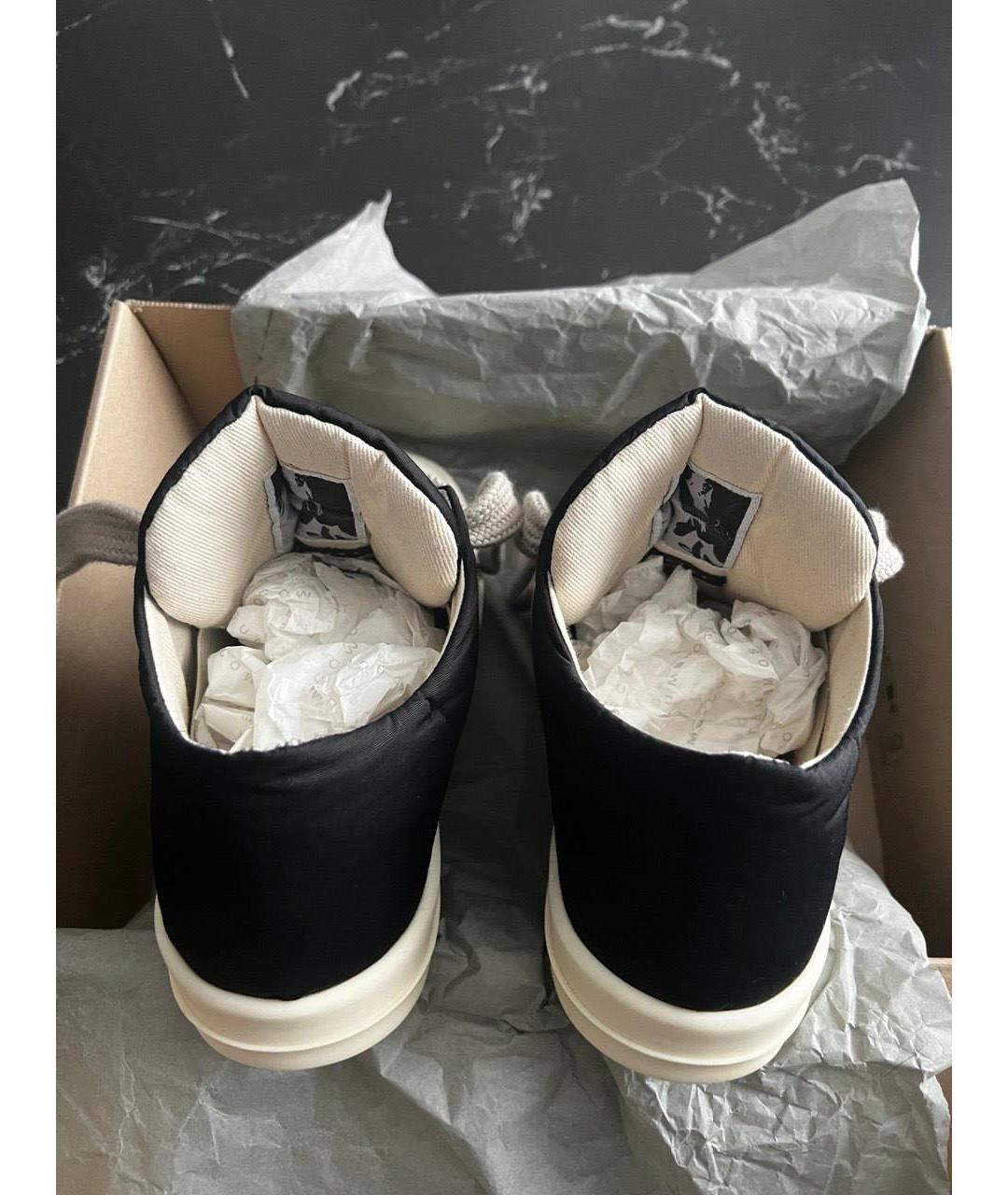 RICK OWENS DRKSHDW Черные текстильные низкие кроссовки / кеды, фото 4