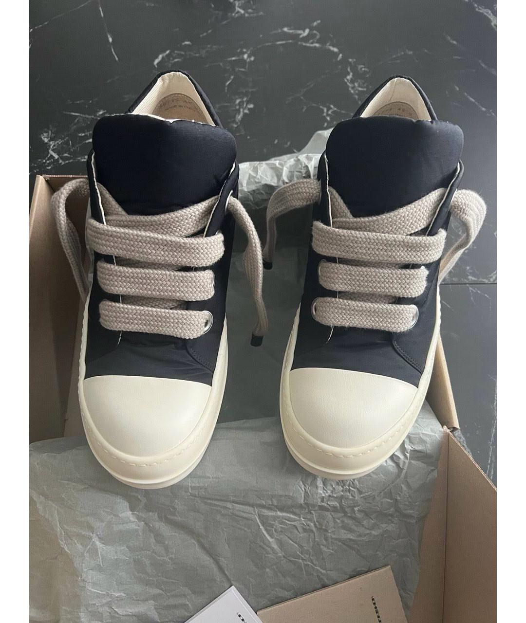 RICK OWENS DRKSHDW Черные текстильные низкие кроссовки / кеды, фото 3