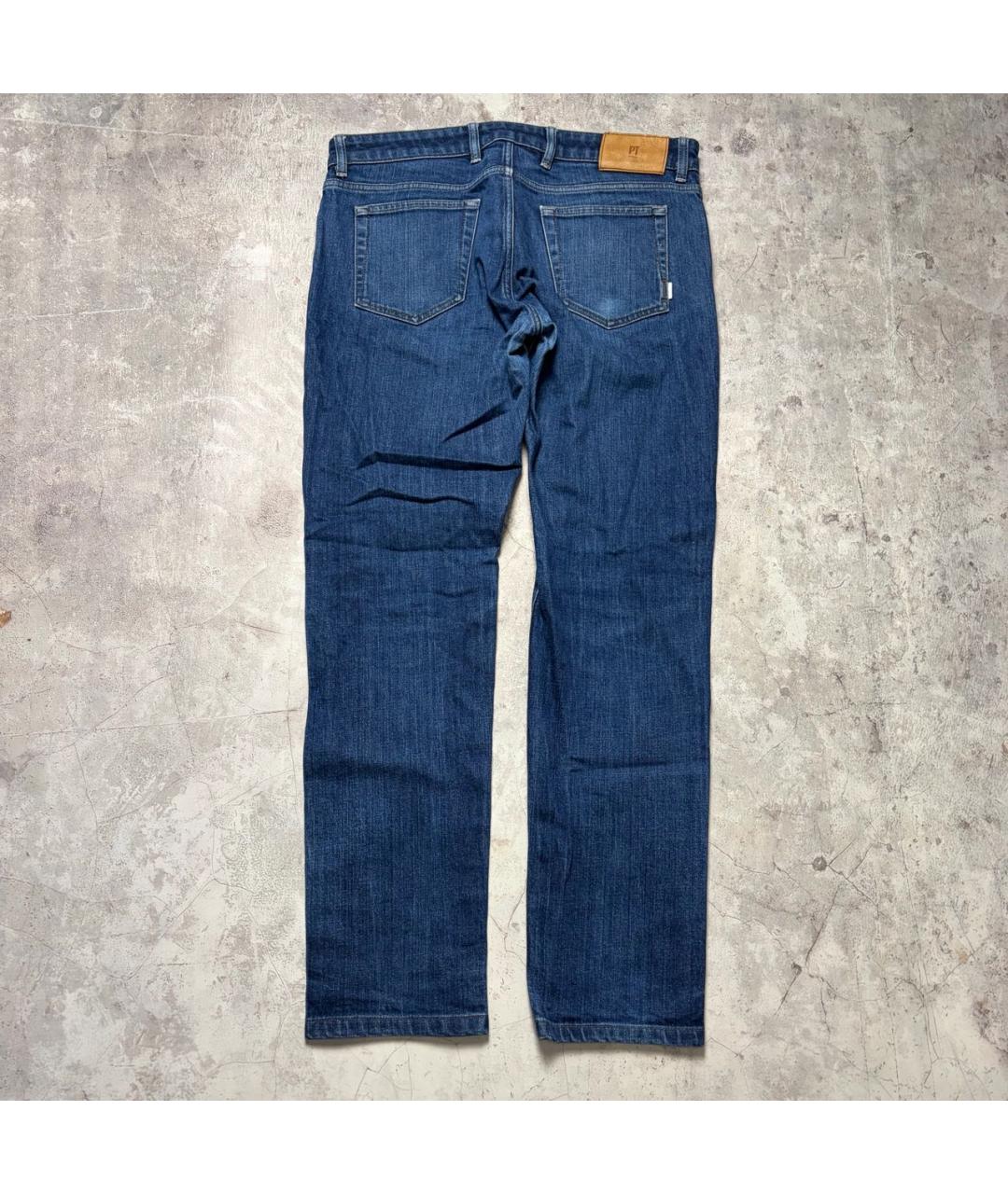 PT TORINO Темно-синие хлопко-эластановые джинсы, фото 2