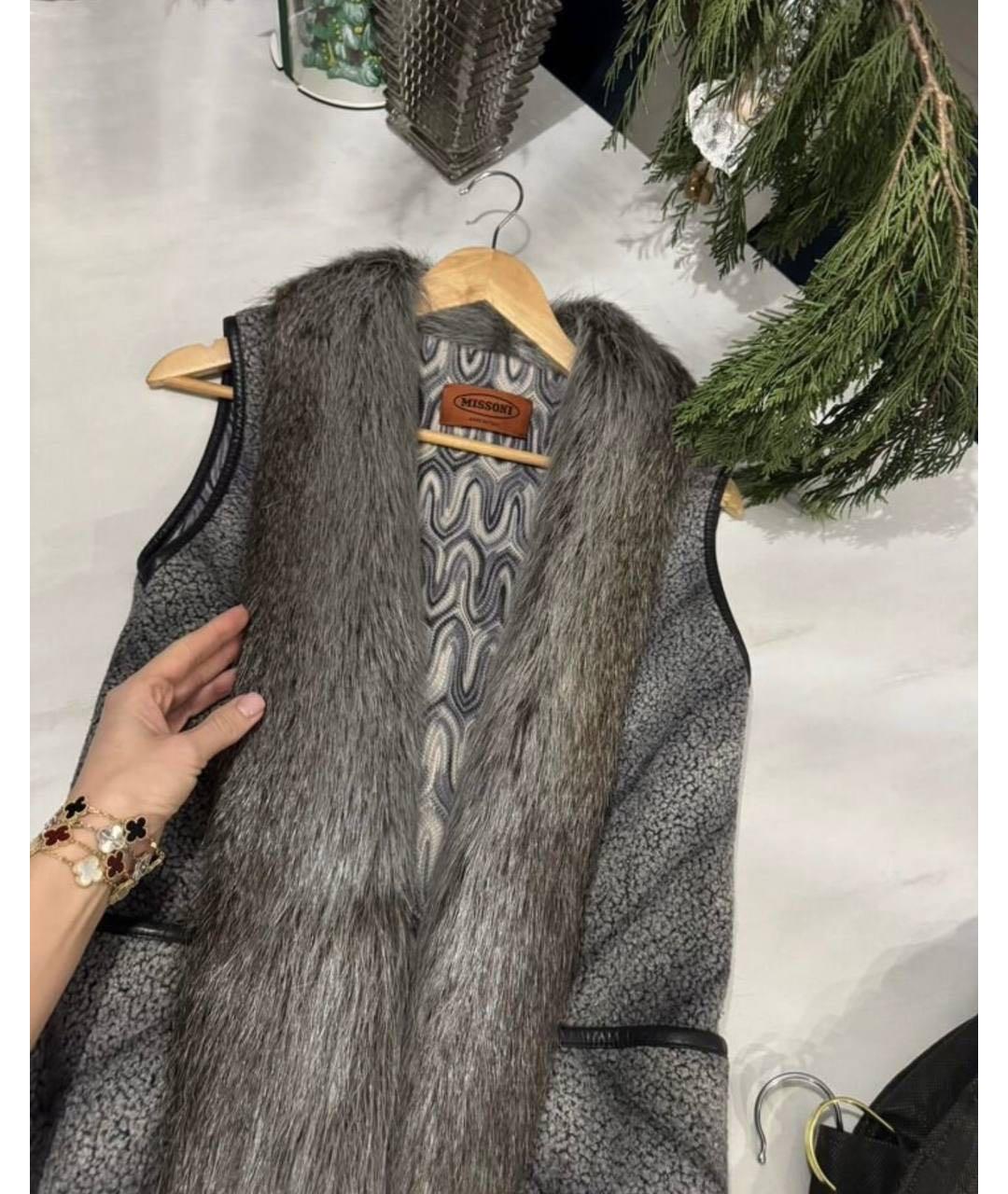 MISSONI Серый шерстяной жилет, фото 9